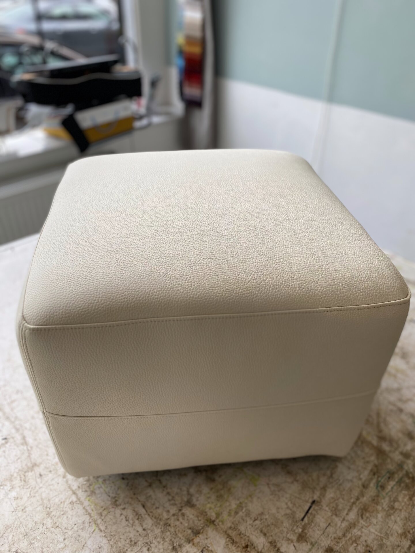 Recouvrement d'un pouf